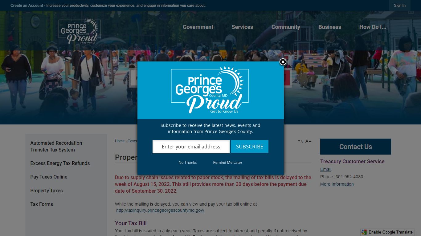Property Taxes | Prince George's County, MD